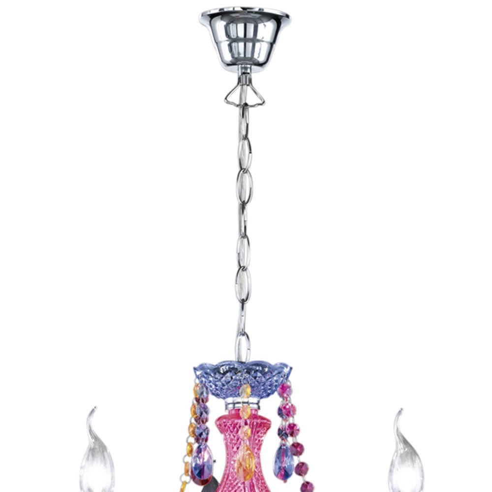 Lustre Luster Crystal 40cm 3 lumières colorées transparentes Trio 4017807241181