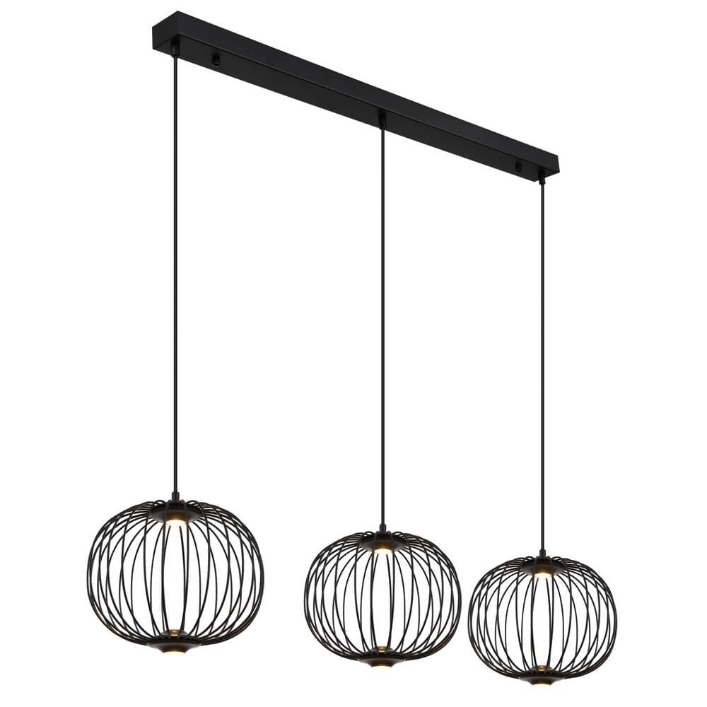 Suspension noire Galway Cage à 3 lumières Globo 9007371462339