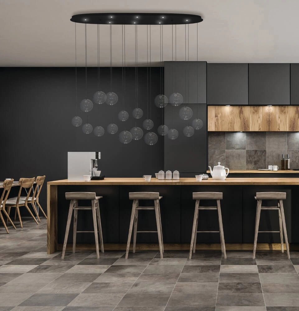 Hanging lamp Espardello black Stars of Light 9008606270538