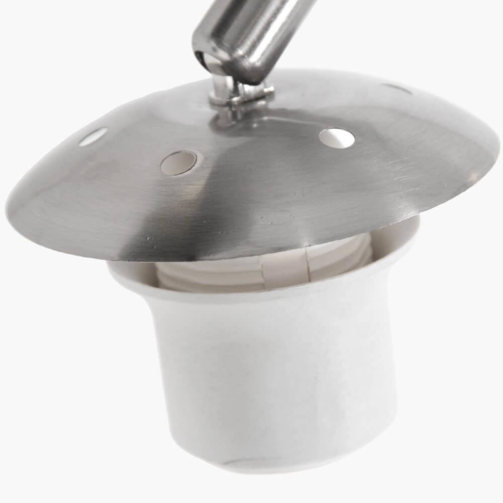 Lampe à arc Gramineus 50 Acier inoxydable avec capot en cuir marron Steinhauer 8712746118322