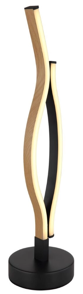 Lampe de table Geronimo noir avec du bois