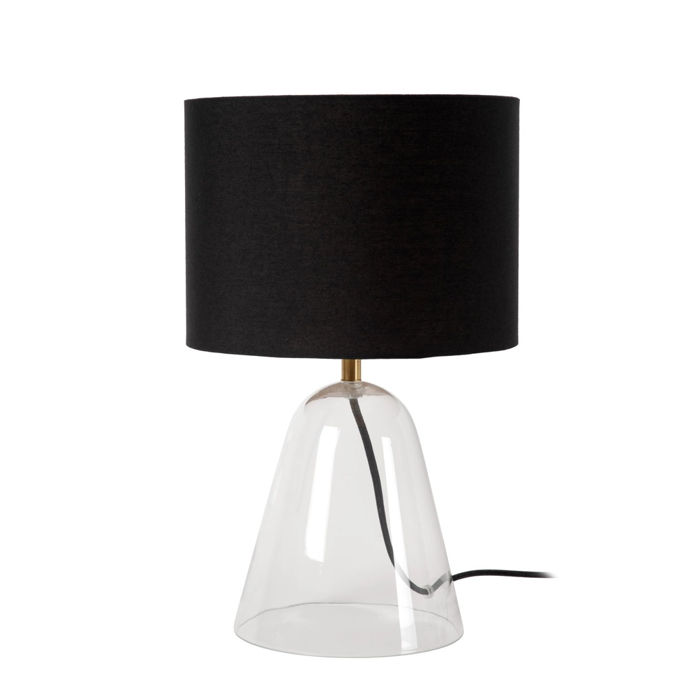 Lampe de table Campana Verre avec abat-jour noir 40 cm