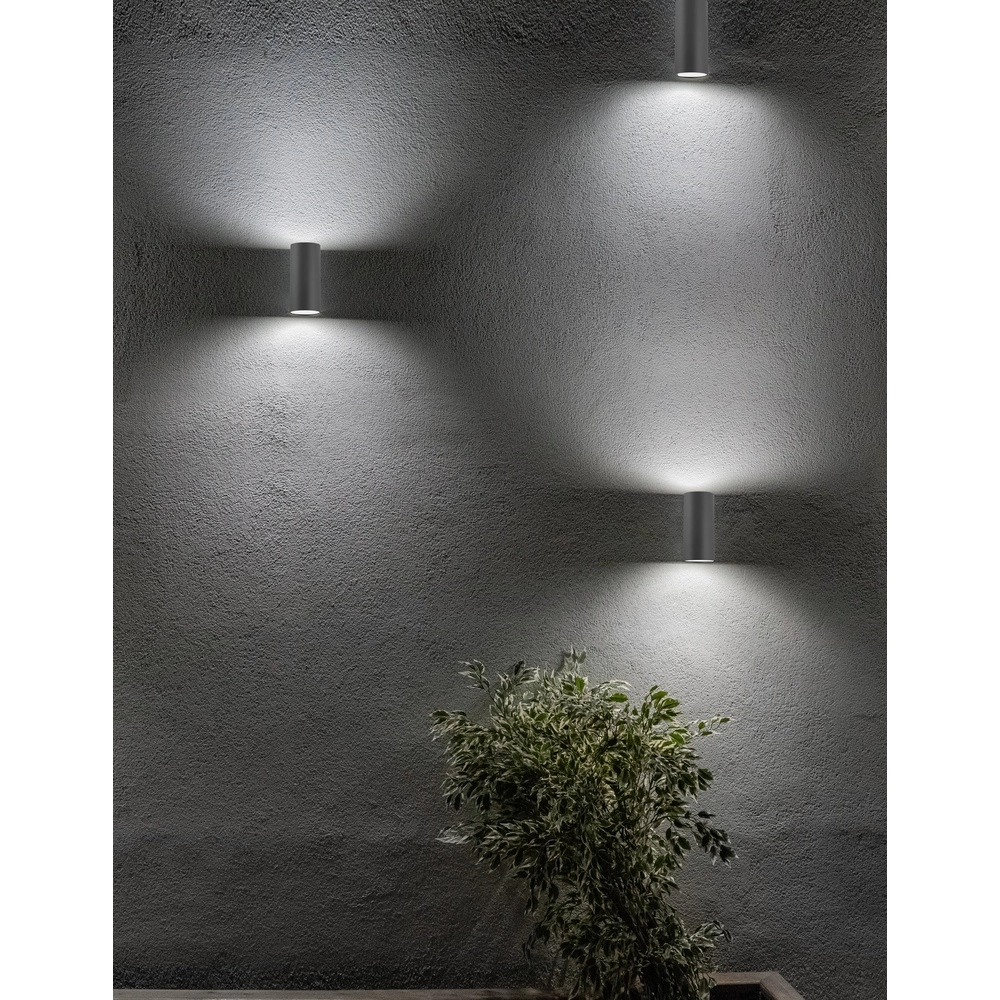 Projecteur rond Nero Gris de haut en bas