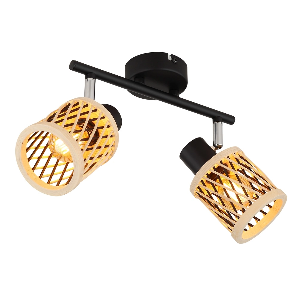 Lampe murale Mali 2-noir clair avec capuchons