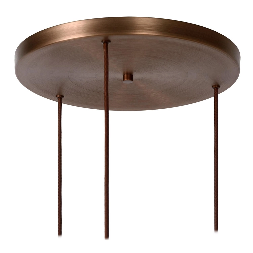 Lampe suspendue Toledo Trois lumières en verre ambré Lucide 5411212740861