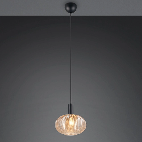 Lampe pendante classique Elvezia Verre ambré
