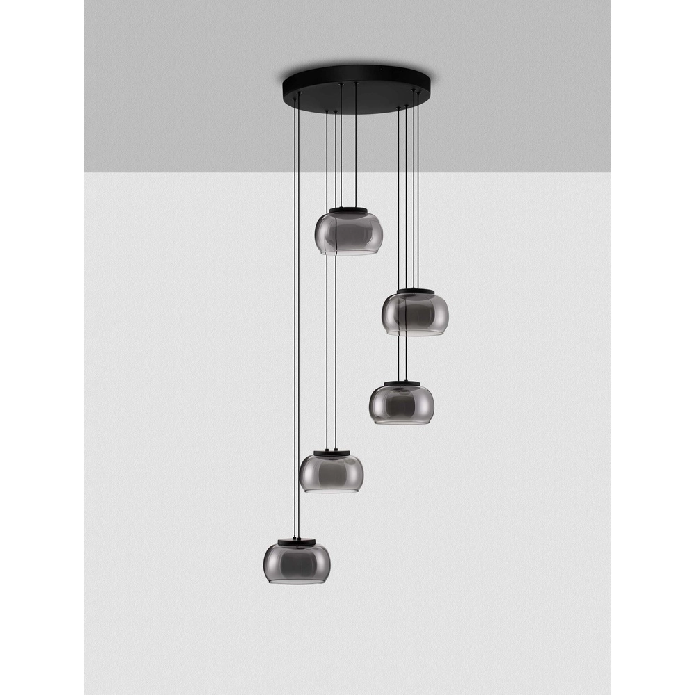 Suspension moderne Bios 5 lumières noir Lyora 5212017458537