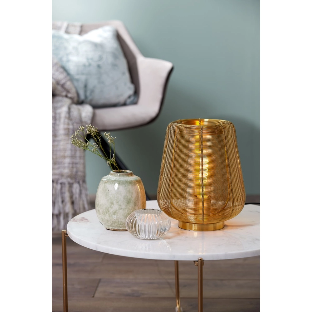 Lampe de table dorée Adeta Ø 22cm Light & Living 8717807600921