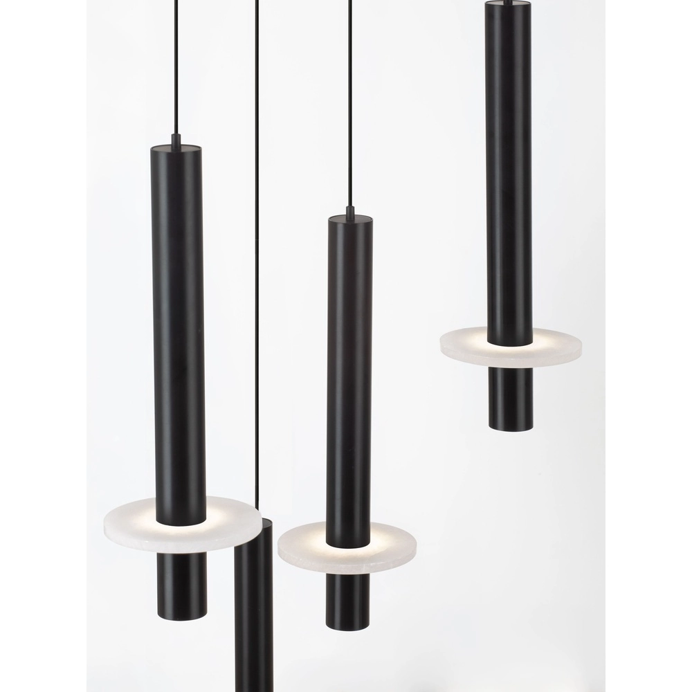 Lampe pendante de conception Noemi noir avec blanc Ø 62cm Lyora 5212063503298