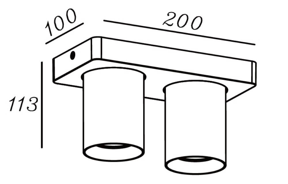 Spot orientable en saillie Megano double or Artdelight 8719831738717