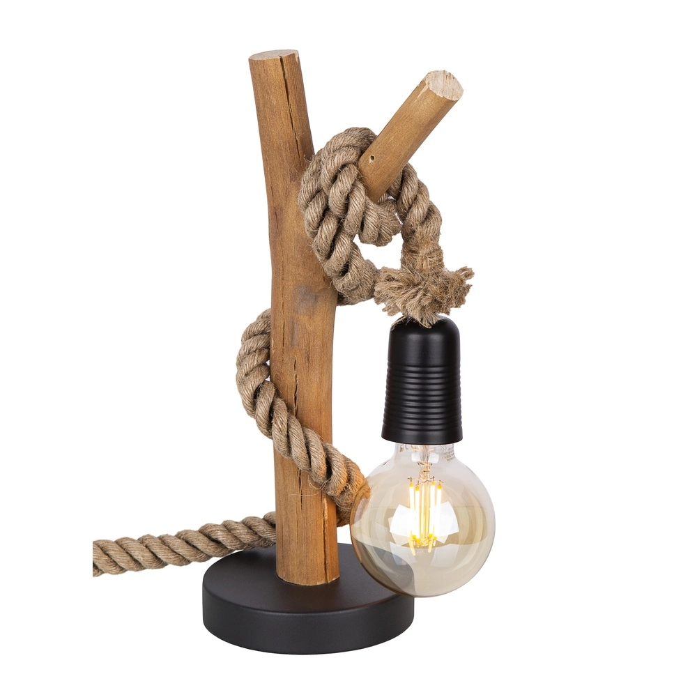 Lampe de table en bois Nerida avec de la corde
