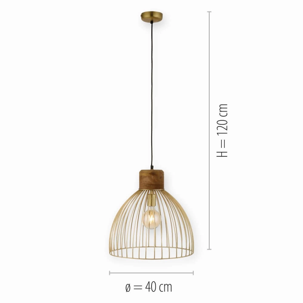 Lampe suspendue Alami laiton marron Just Light 4043689976125