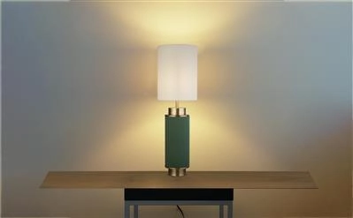 Lampe de table Flask 72cm nickel avec vert vintage Searchlight 5053423190426