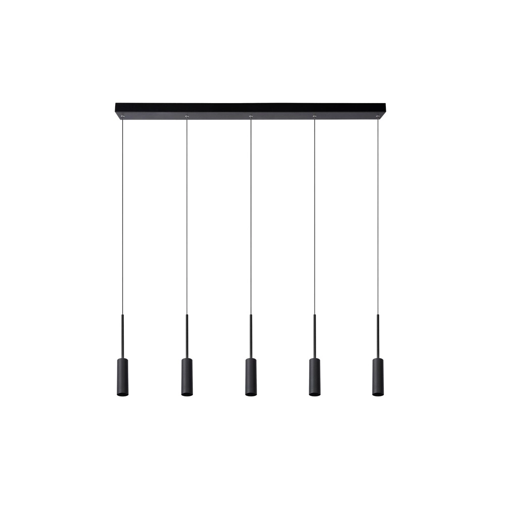 Lampe pendante à 5 lumières Tubule Noir