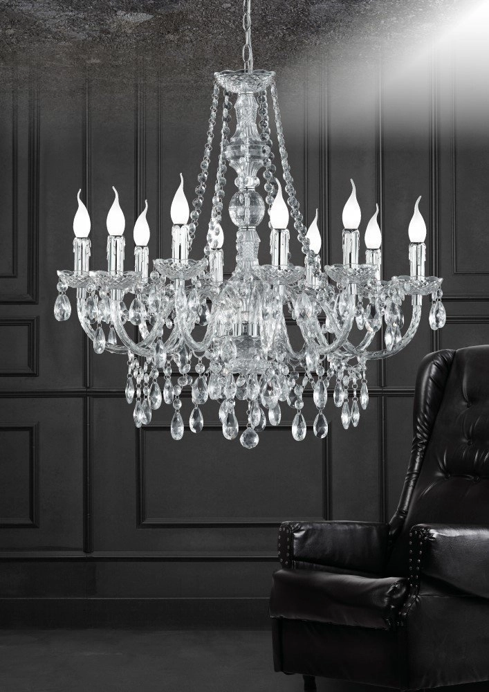 Lustre Luster Crystal 77cm 10 lumières avec cristal Trio 4017807138825