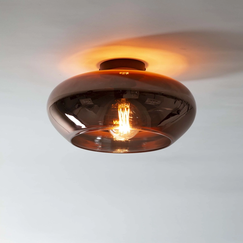Lampe de plafond en verre Elevate Ø 40cm - verre en cuivre