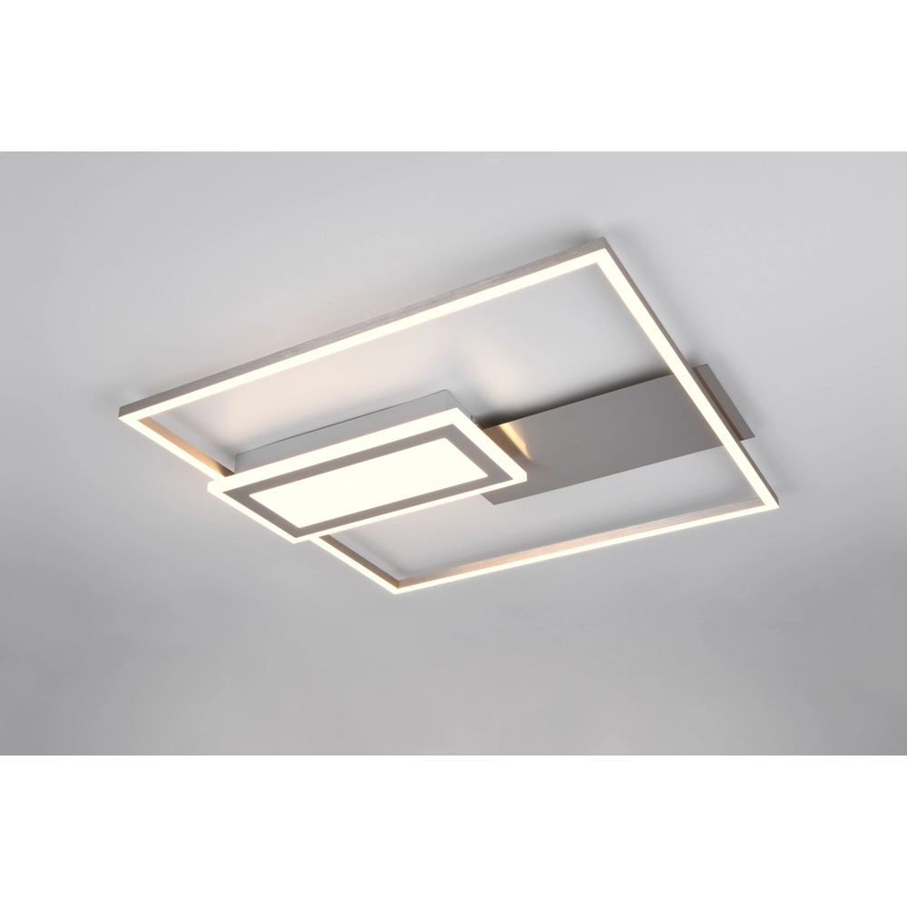 Plafonnier carré Spiro nickel 50cm Trio 4017807612462