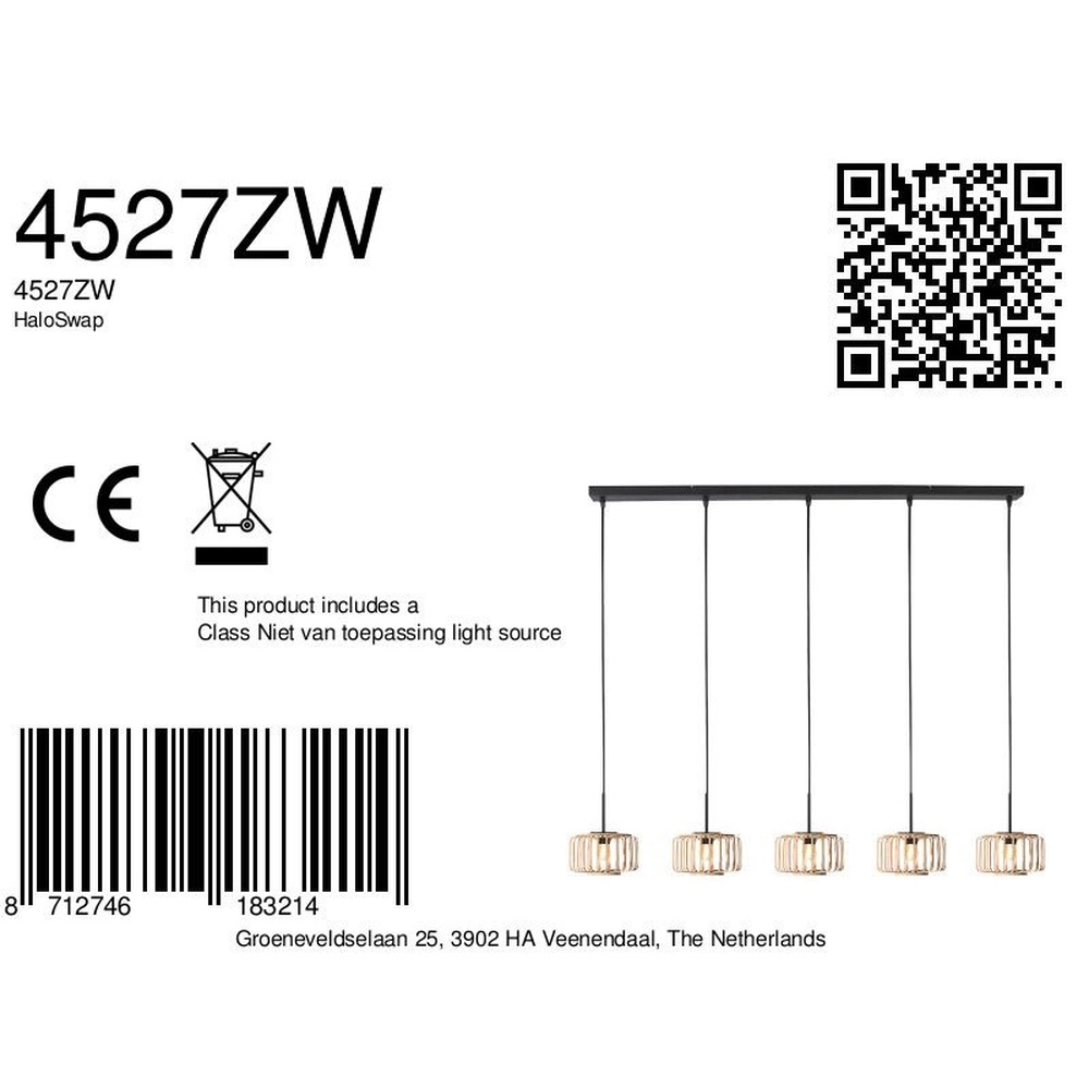 Suspension 5 lumières HaloSwap Droit Steinhauer 8712746183214