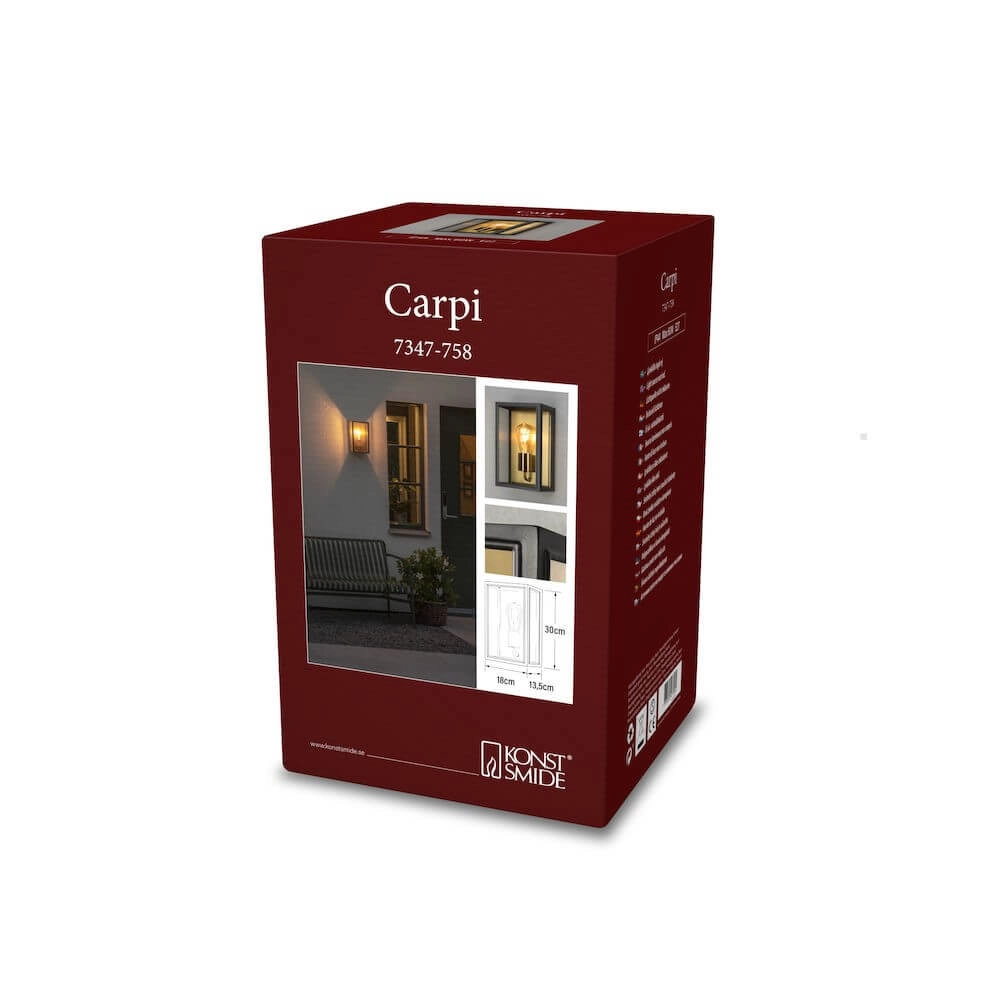 Lampe d'extérieur Carpi noir avec de l'or KonstSmide 7318303477584