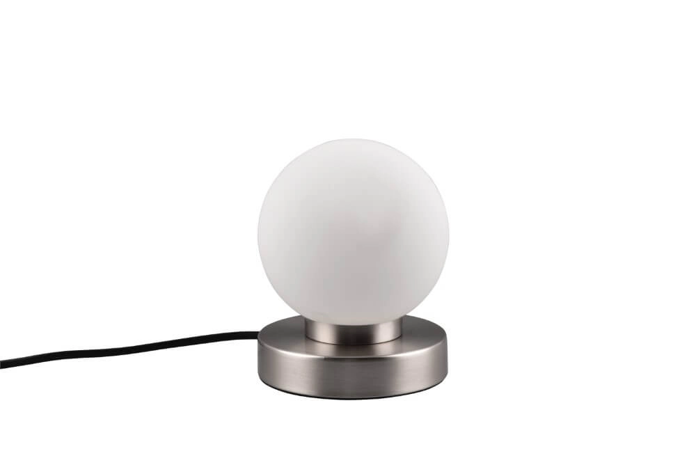 Lampe de table Prinz Ii nickel avec verre blanc Trio 4017807551396