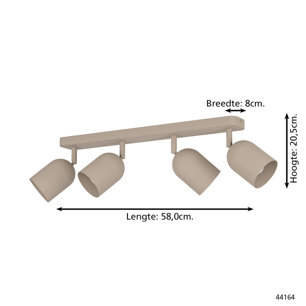 Spot de plafond design Tilston 4-brun sable clair Eglo 9008606359745