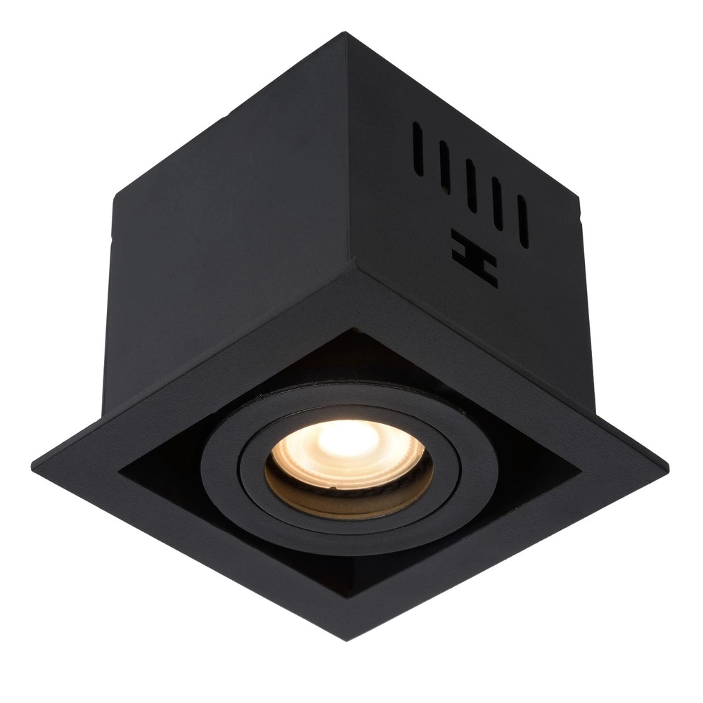 Projecteur carré encastré Chimney Noir simple Lucide 5411212092250