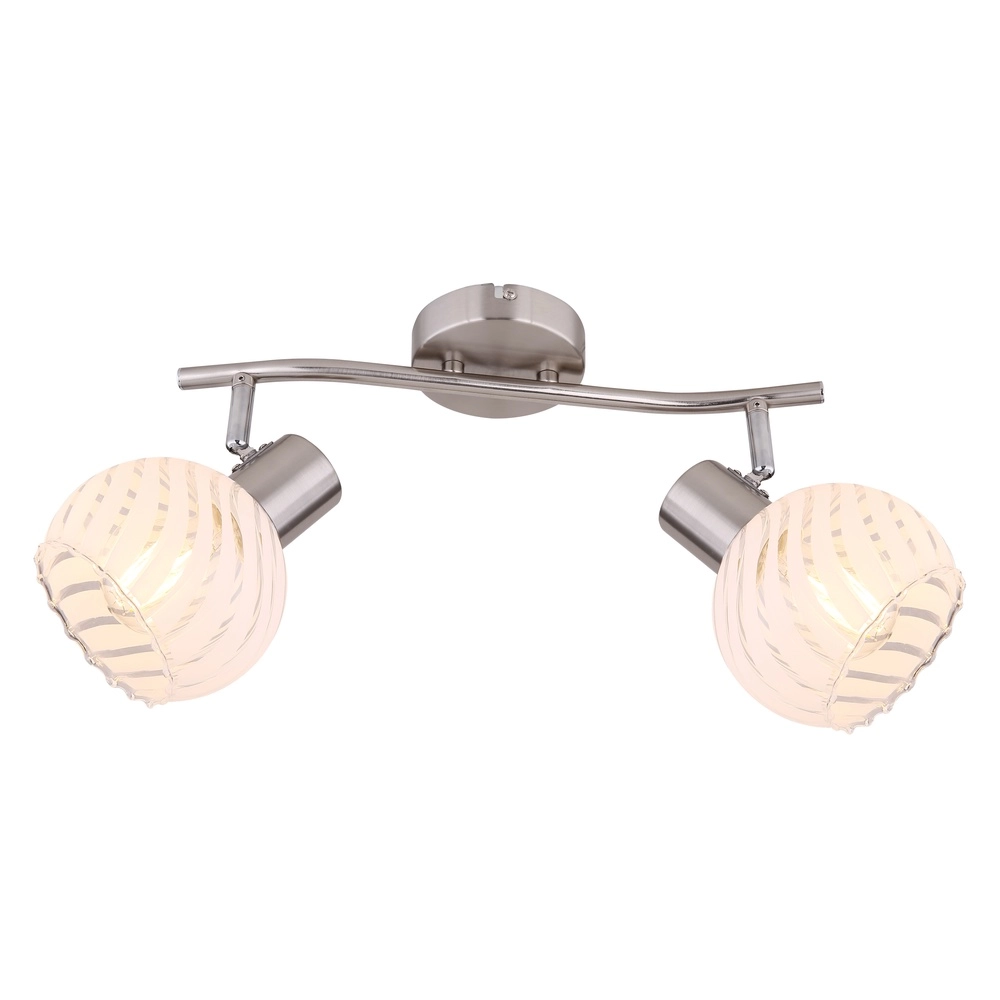 Lampe de plafond Willy Nickel 2-light Globo 9007371406104