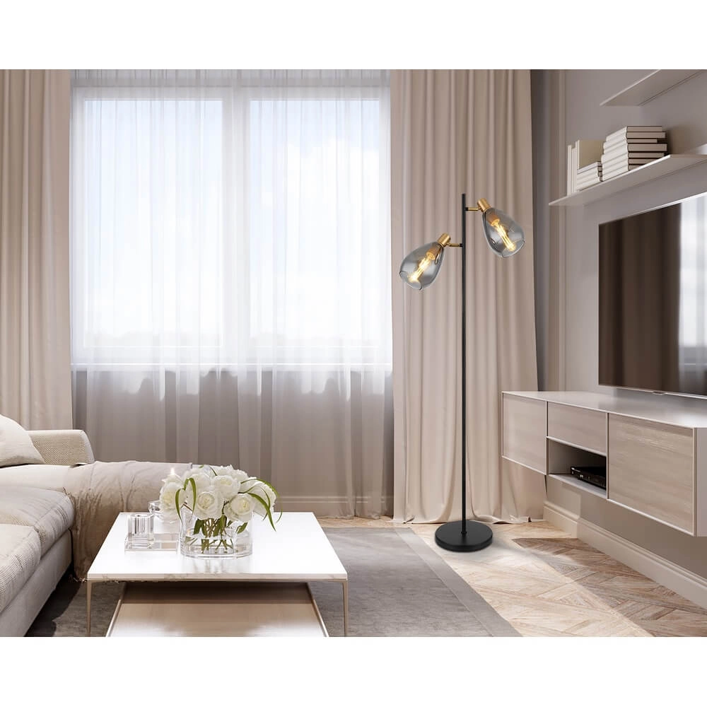 Lampadaire Fanni Double noir Globo 9007371439799