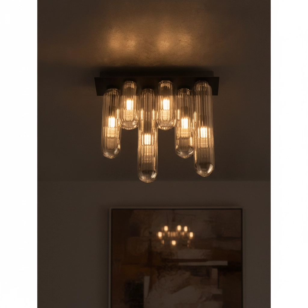 Plafonnier design Gustave noir 6 lumières