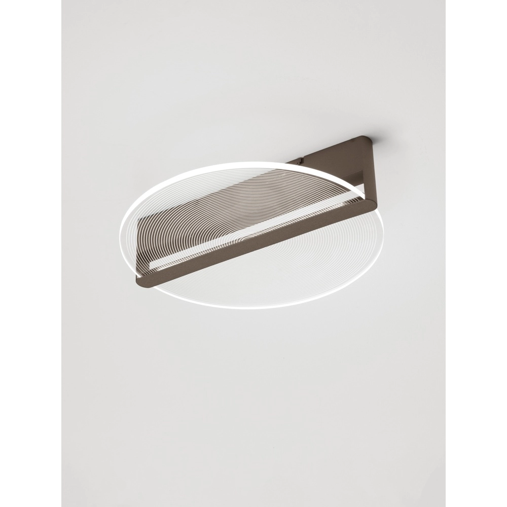 Plafonnier élégant Noah Ø 42cm marron café Plafonnier élégant Noah Ø 42cm marron café