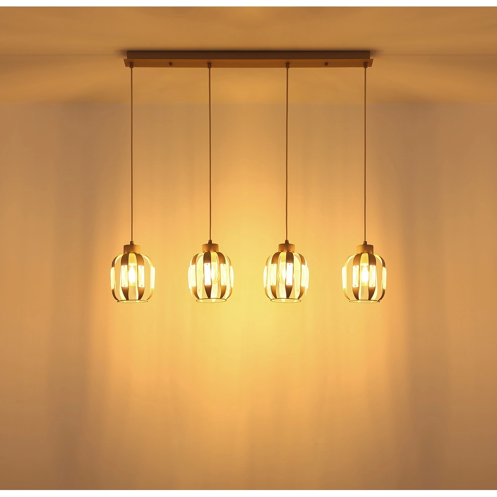 Lampe pendante de salle à manger Arlen Marron sable à 4 tons clairs Globo 9007371580569