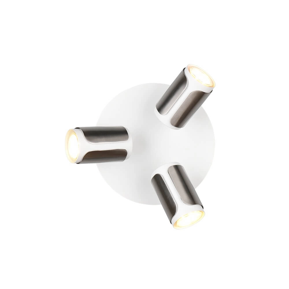 Spot apparent à 3 lumières Gillan nickel avec blanc Trio 4017807640489