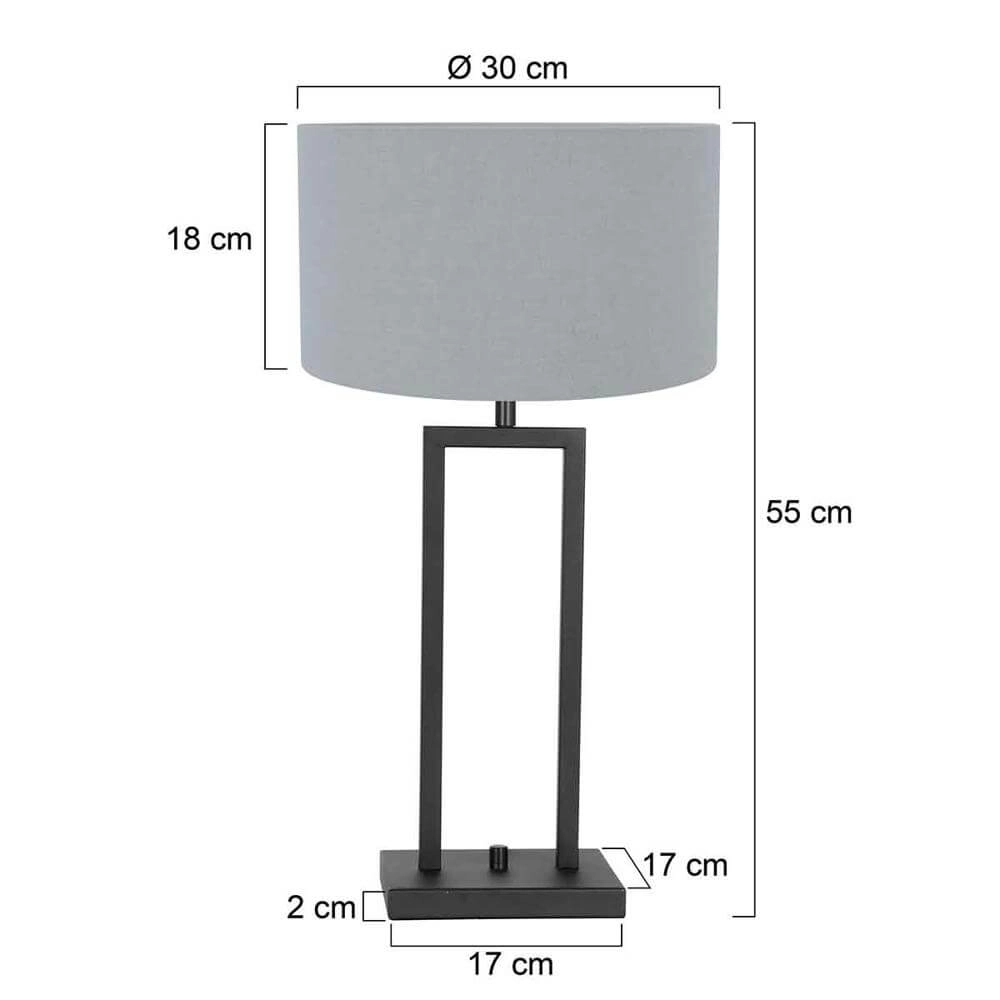 Lampe de table Stang Noir avec capuche bleu clair Steinhauer 8712746175394
