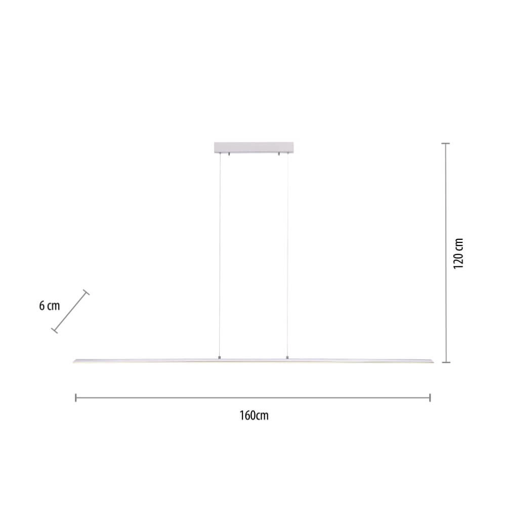 Lampe suspendue design Pure Lite 160cm en métal Paul Neuhaus 4012248344866