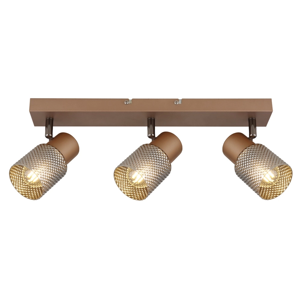Lampe de plafond Satella 3 café brun clair Globo 9007371462575