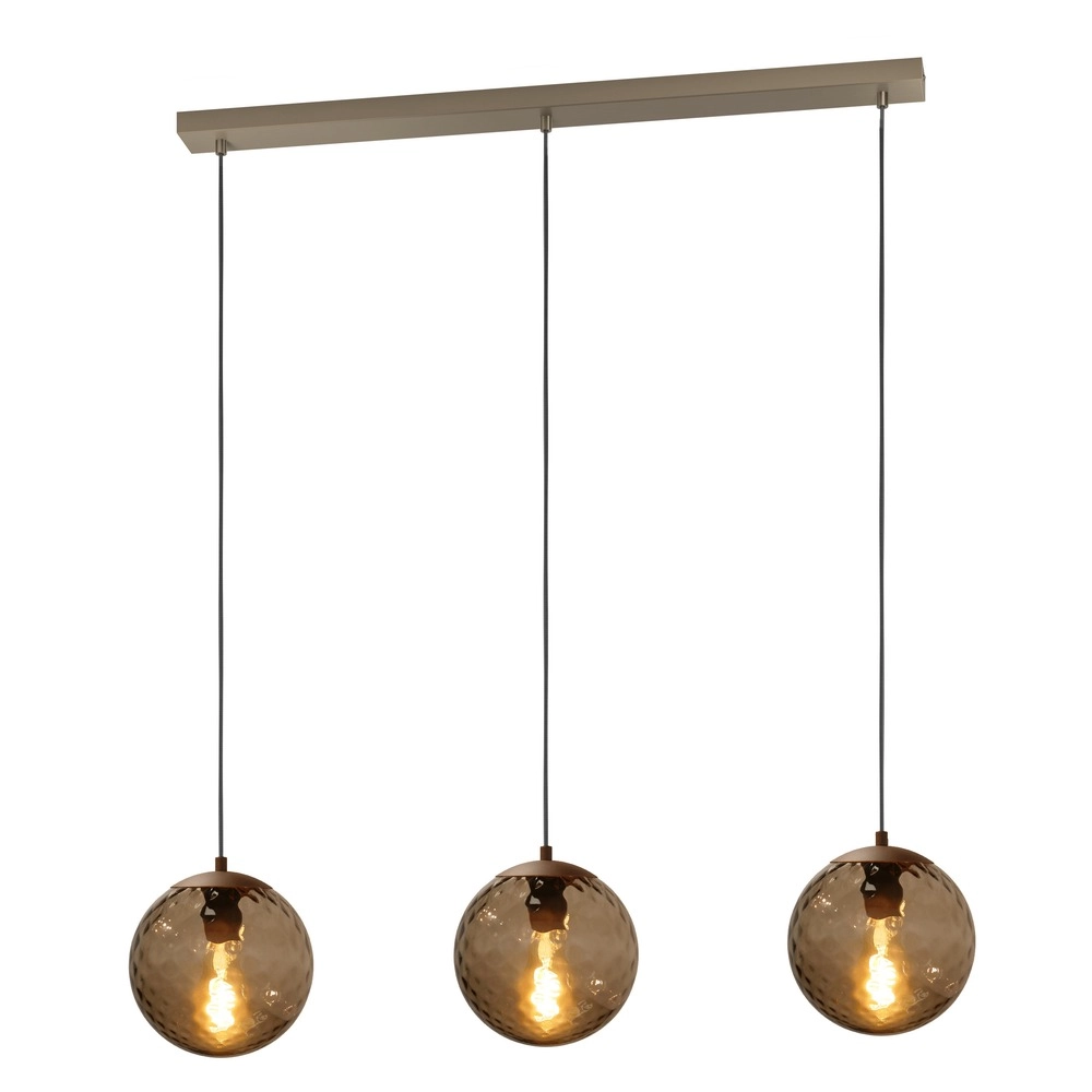 Lampe pendante à 3 lampes Rondo 2 Bronze foncé