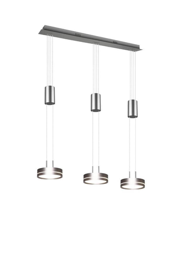 Lampe suspendue Franklin 3 lumières en acier inoxydable Trio 4017807510096