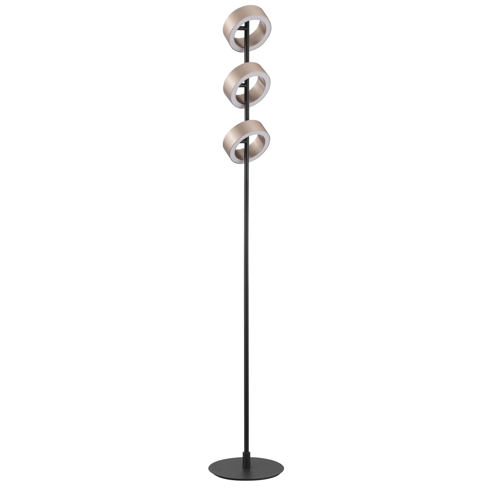 Lampadaire de conception Axion Noir avec brun Brilliant 4004353477171