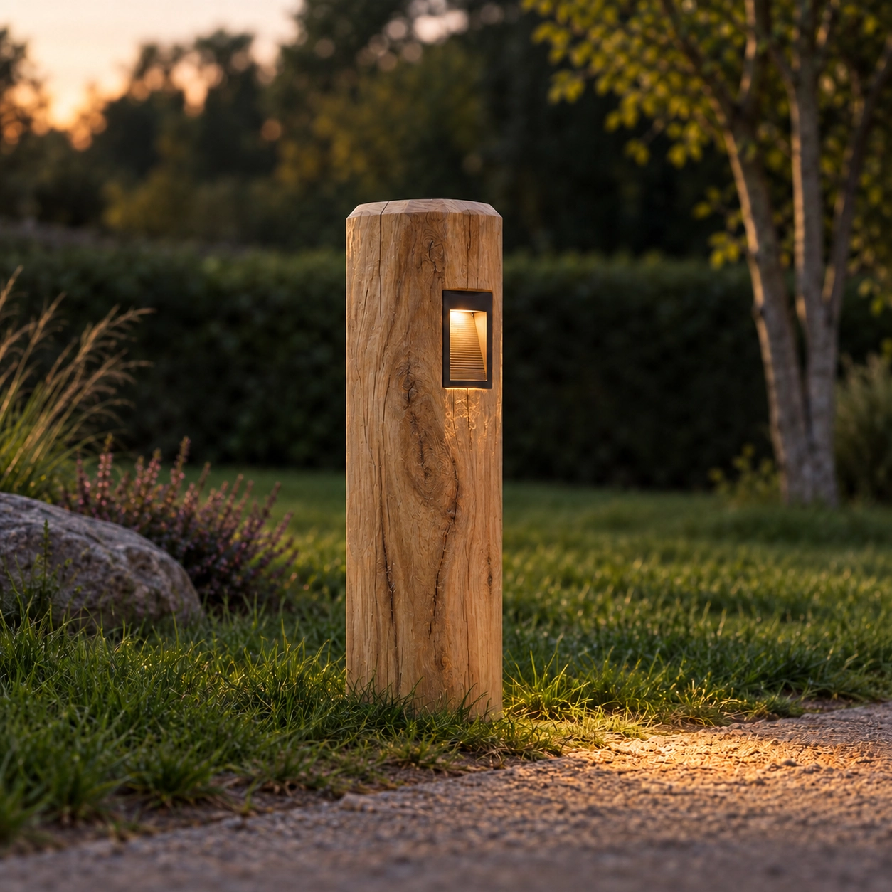 Éclairage de chemin en bois Piatto Châtaignier - 65 cm - 2700 000 km
