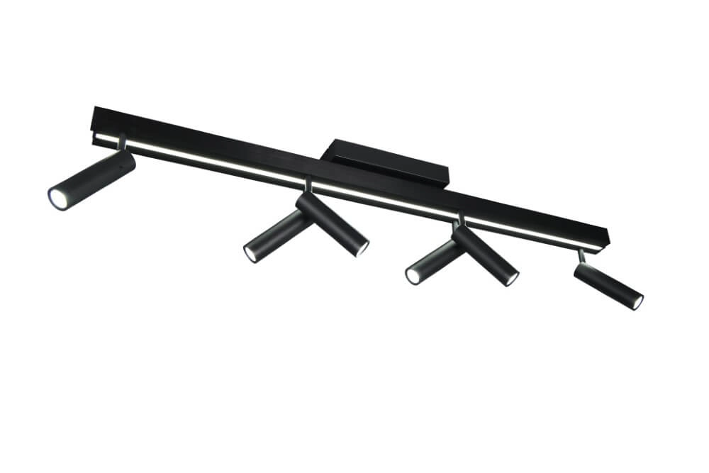 Spot LED 6 lumières Zeno noir Trio 4017807627312