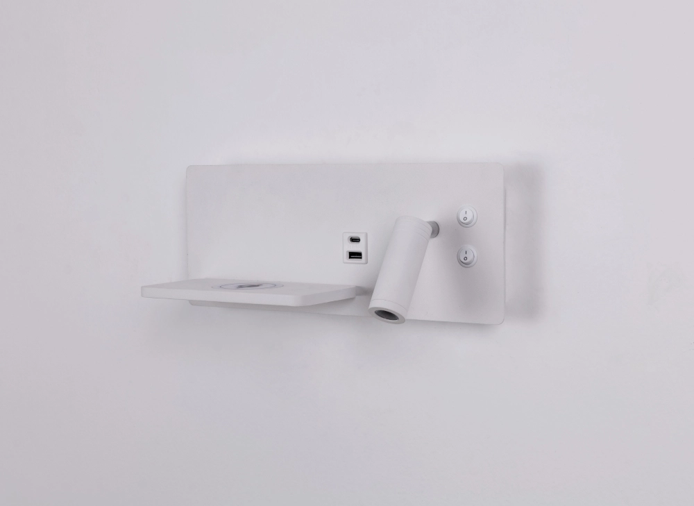 Lampe de chevet Charge Blanc droit avec chargeur sans fil Artdelight 8720701103658