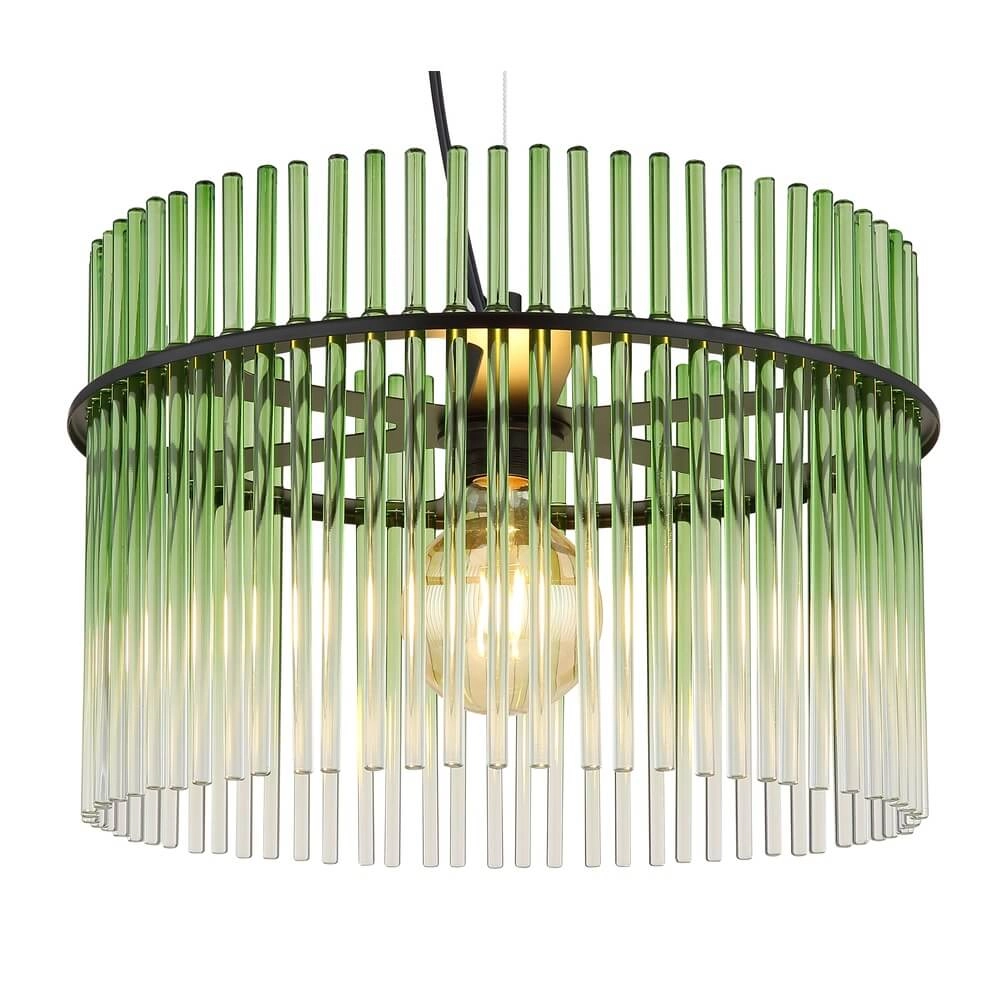 Suspension noire Gorley avec verre vert Ø 40cm Globo 9007371471973