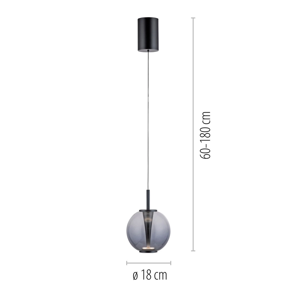 Suspension LED Pure Infinity avec verre fumé - Ø 18cm Paul Neuhaus 4012248399033