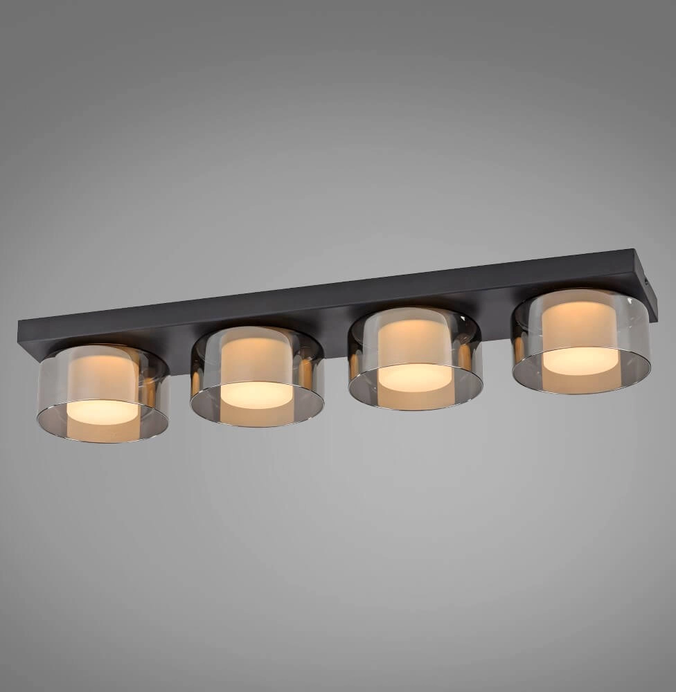 Plafonnier noir Rika 4 lumières noir Paul Neuhaus 4012248385029