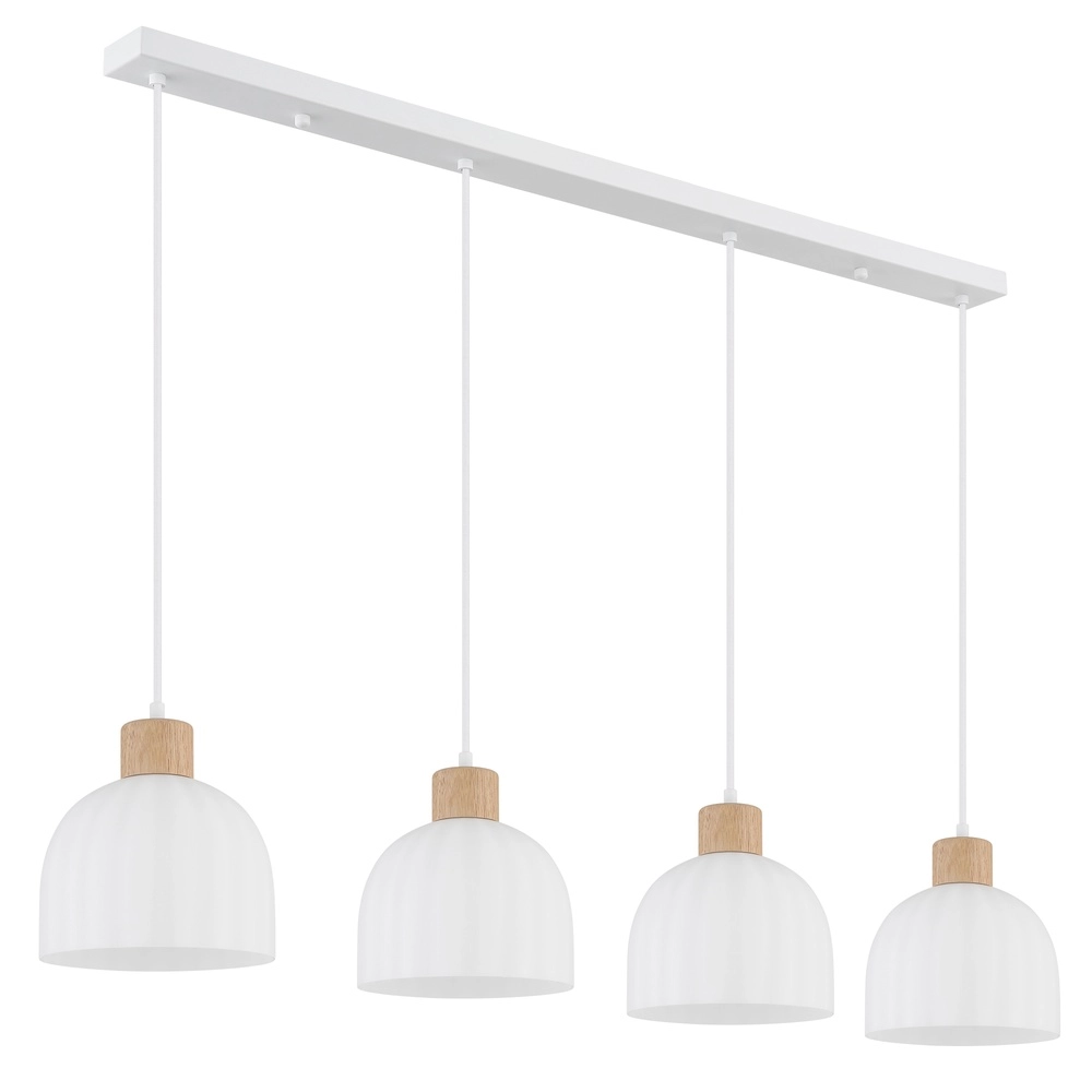 Lampe suspendue à 4 lumières Swanson Blanc Globo 9007371581009