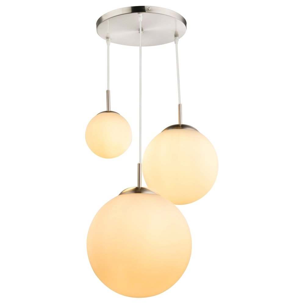 Lampe pendante de conception Joel nickel avec blanc