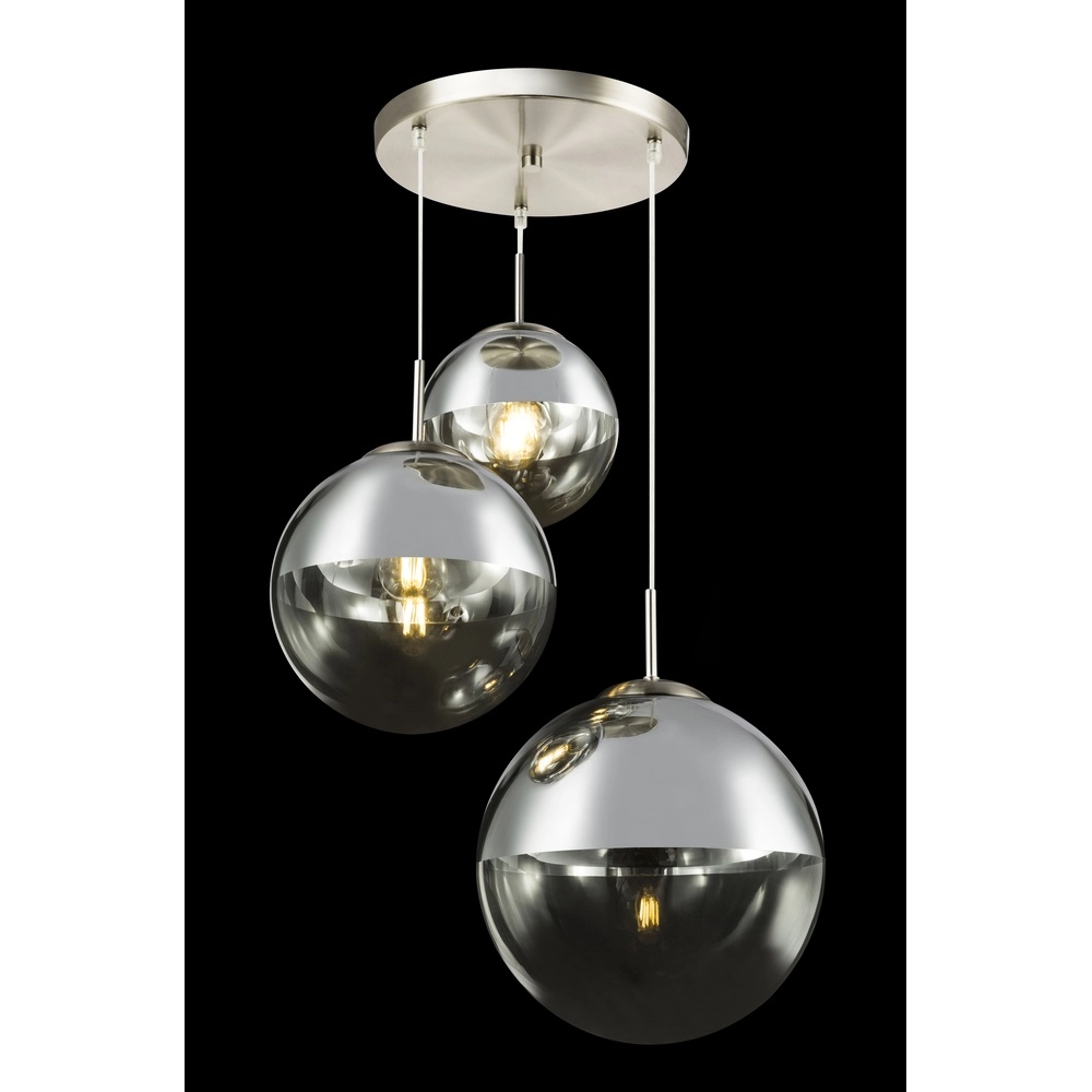 Lampe pendante à 3 lampes Varus nickel Globo 9007371383443