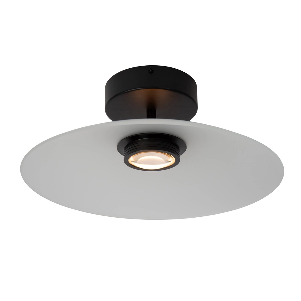 Lampe de plafond élégante Menga Ø verre blanc de 40 cm