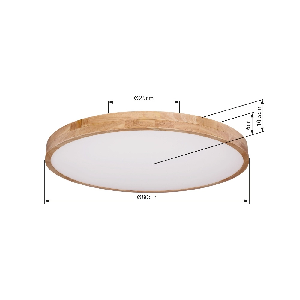 Éclairage de plafond en bois Rainer Scandinave Ø 80 cm Globo 9007371386284