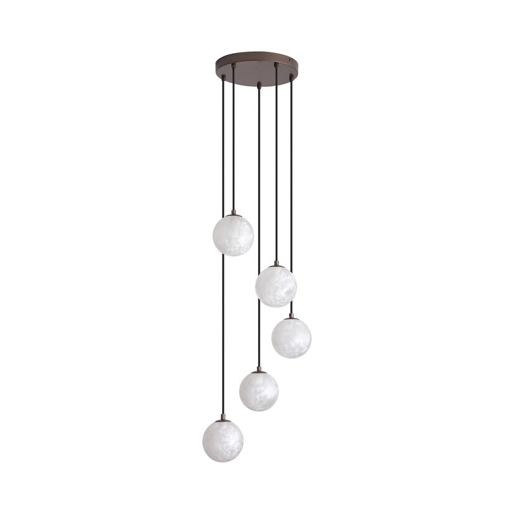 Lampe pendante de conception Frosty Bronze 5 légers Searchlight 5,05342E+12